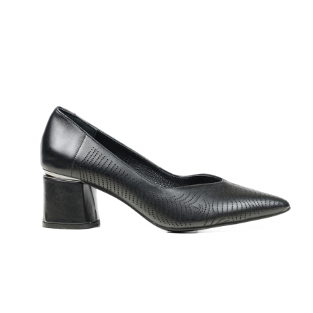 Дамски елегантни обувки от естествена кожа черни 880-100