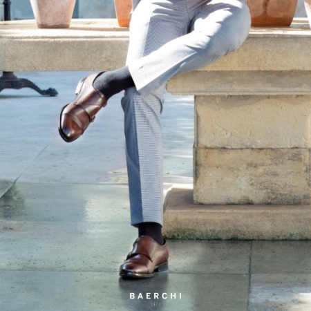 Мъжки елегантни обувки от естествена кожа тъмно кафяви 1204 Baerchi