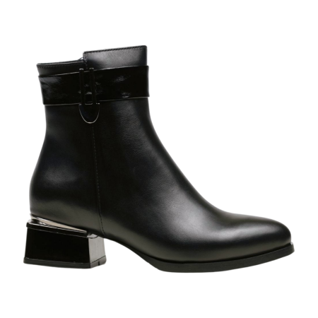 Дамски елегантни боти от естествена кожа черни 203