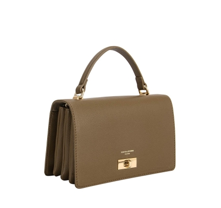 Дамска чанта през рамо каки CM6791 David Jones