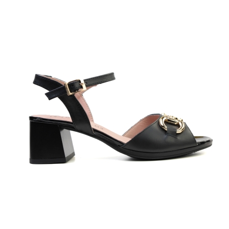 Дамски елегантни сандали от естествена кожа черни 5693 Pitillos