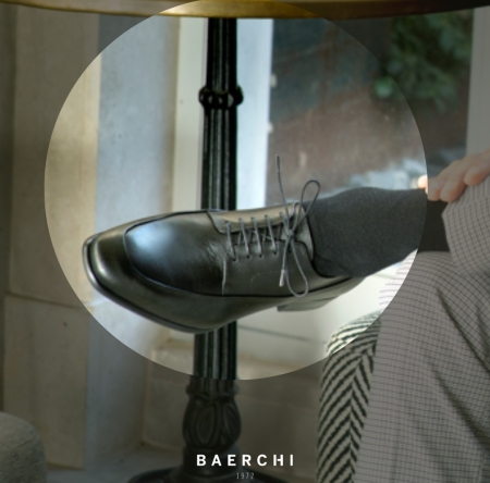 Мъжки елегантни обувки от естествена кожа черни 2450 Baerchi