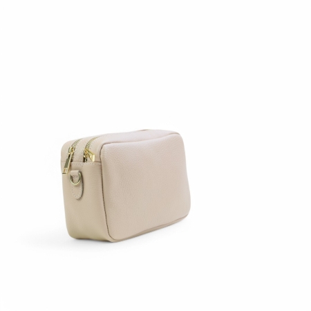 Дамска чанта през рамо от естествена кожа карамел 551259-1