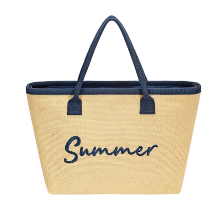 Дамска плажна чанта в камел и синьо CM7613 David Jones