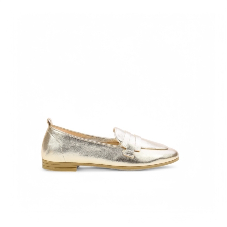 Дамски мокасини от естествена кожа в злато 141159