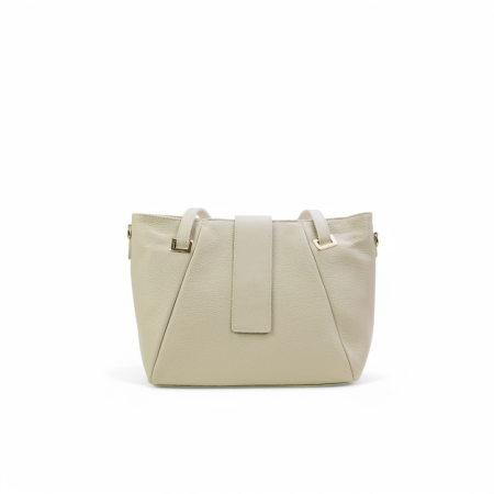 Дамска ежедневна чанта от естествена кожа бежова 256724-1