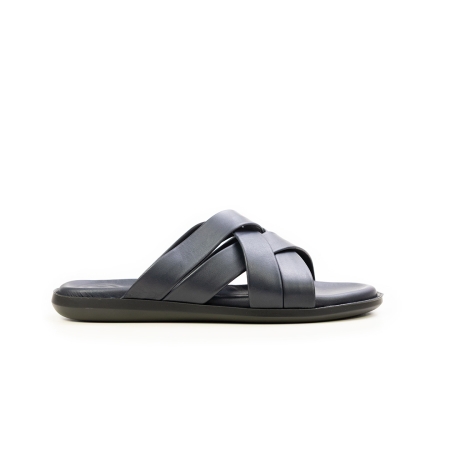 Мъжки ежедневни чехли от естествена кожа тъмно сини B-45 Valente Marchesi