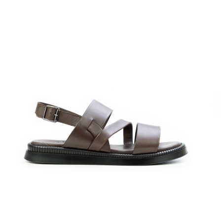 Мъжки ежедневни сандали от естествена кожа кафяви 805 Valente Marchesi