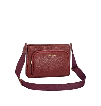 Дамска чанта през рамо бордо CM7825 David Jones