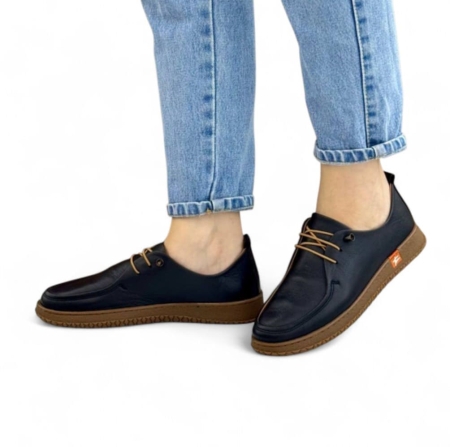 Дамски ежедневни обувки от естествена кожа черни 11-24