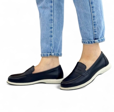 Дамски мокасини от естествена кожа черни 5212