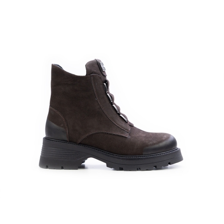 Дамски ежедневни боти от естествен набук тъмно кафяви 3010-800-480