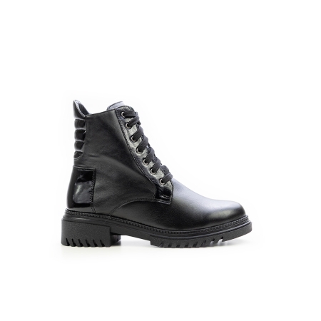 Дамски ежедневни боти от естествена кожа черни 10-287-01-301