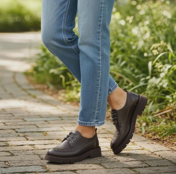 Дамски ежедневни обувки от естествена кожа кафяви 701