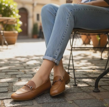 Дамски мокасини от естествена кожа таба 24202