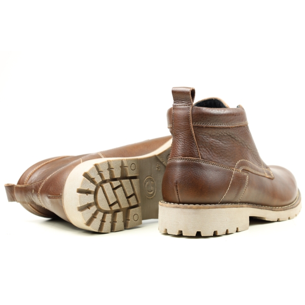 Мъжки ежедневни боти от естествена кожа кафяви 5049 Baerchi