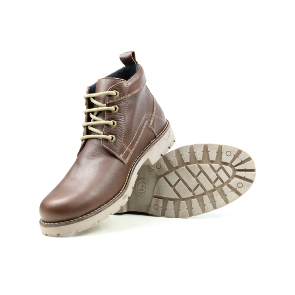 Мъжки ежедневни боти от естествена кожа кафяви 5049 Baerchi