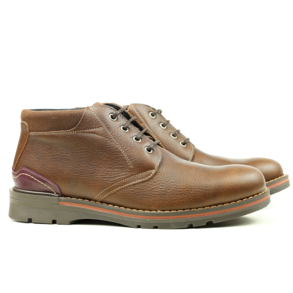 Мъжки ежедневни боти от естествена кожа кафяви 5066 Baerchi