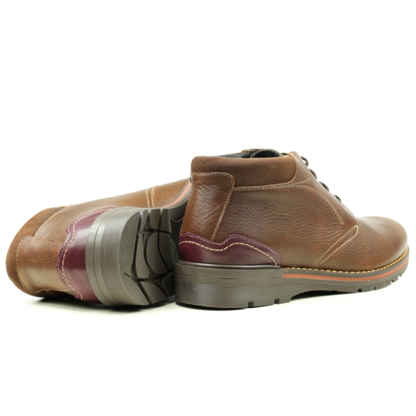 Мъжки ежедневни боти от естествена кожа кафяви 5066 Baerchi