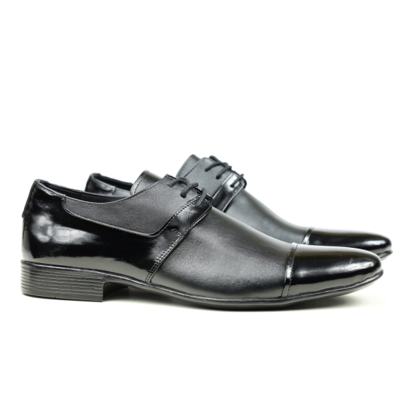 Мъжки елегантни обувки от естествена кожа черни 525