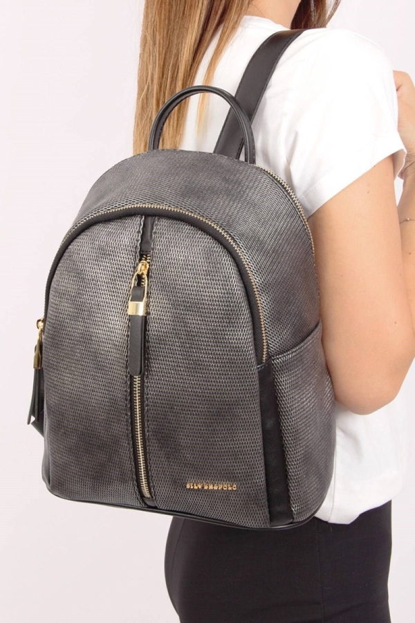 Дамска раница в тъмно сребро 901 M86 Petek Silver&Polo