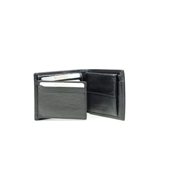 Мъжки кожен портфейл черен 36