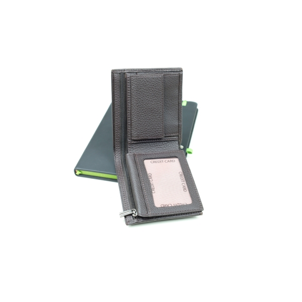 Мъжки кожен портфейл тъмно кафяв 1735