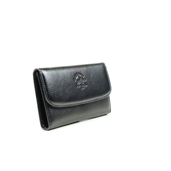 Дамски кожен портфейл черен 423