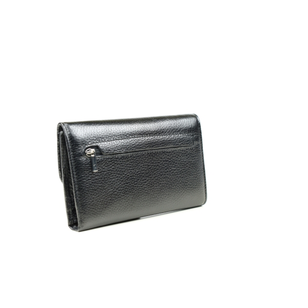 Дамски кожен портфейл черен 423