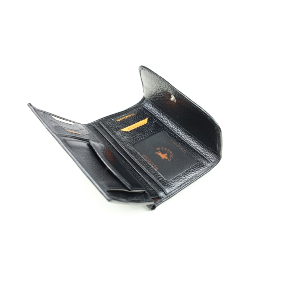 Дамски кожен портфейл черен 423