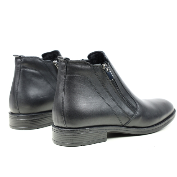 Мъжки елегантни боти от естествена кожа черни 01