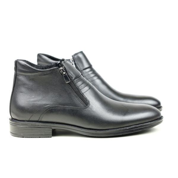 Мъжки елегантни боти от естествена кожа черни 026