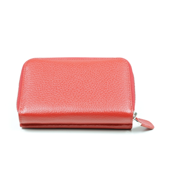 Дамски кожен портфейл червен 425