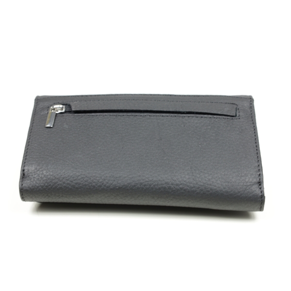 Дамски кожен портфейл черен 488