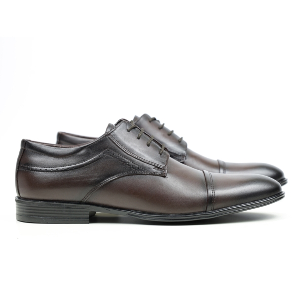 Мъжки елегантни обувки от естествена кожа тъмно кафяви 2103