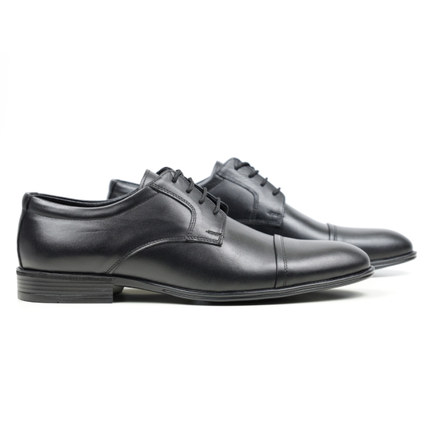 Мъжки елегантни обувки от естествена кожа черни 2139