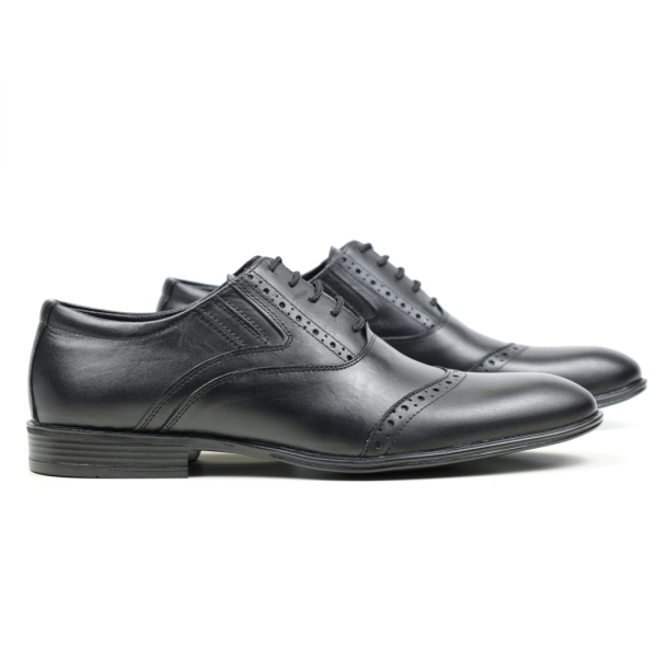 Мъжки елегантни обувки от естествена кожа черни 2095