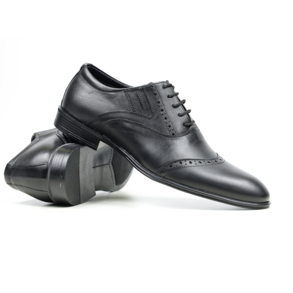 Мъжки елегантни обувки от естествена кожа черни 2095