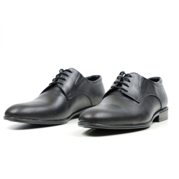 Мъжки елегантни обувки от естествена кожа черни 2123