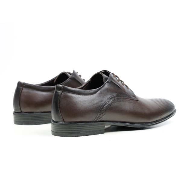 Мъжки елегантни обувки от естествена кожа тъмно кафяви 2123