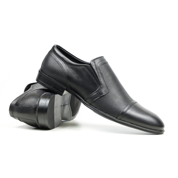 Мъжки елегантни обувки от естествена кожа черни 2088