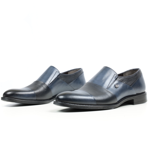Мъжки елегантни обувки от естествена кожа сини 17184