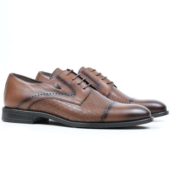 Мъжки елегантни обувки от естествена кожа кафяви 17520