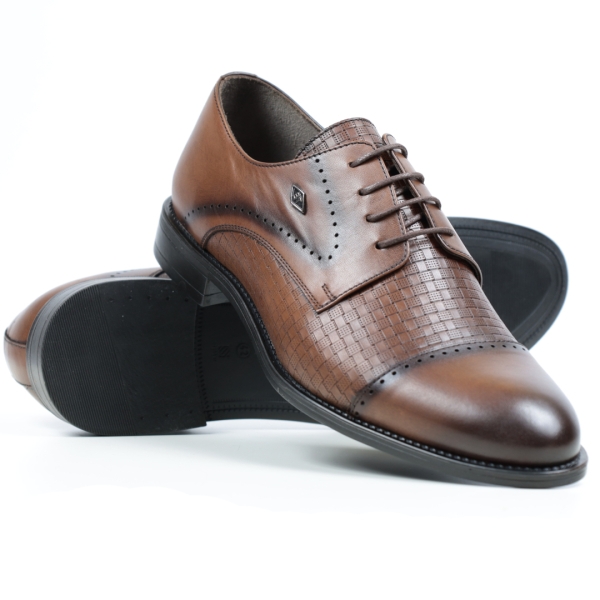 Мъжки елегантни обувки от естествена кожа кафяви 17520