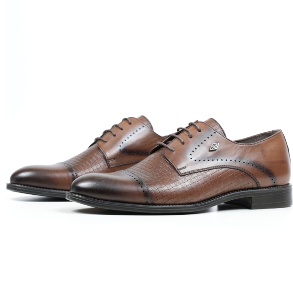 Мъжки елегантни обувки от естествена кожа кафяви 17520