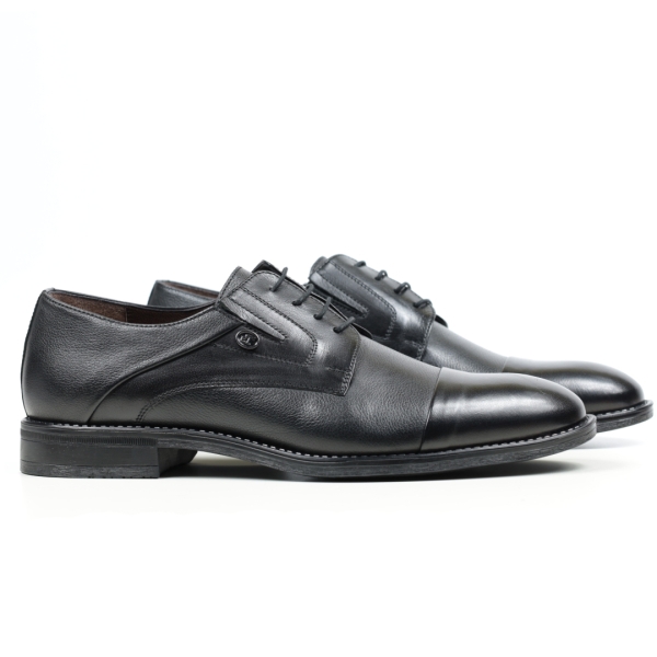 Мъжки елегантни обувки от естествена кожа черни 17348