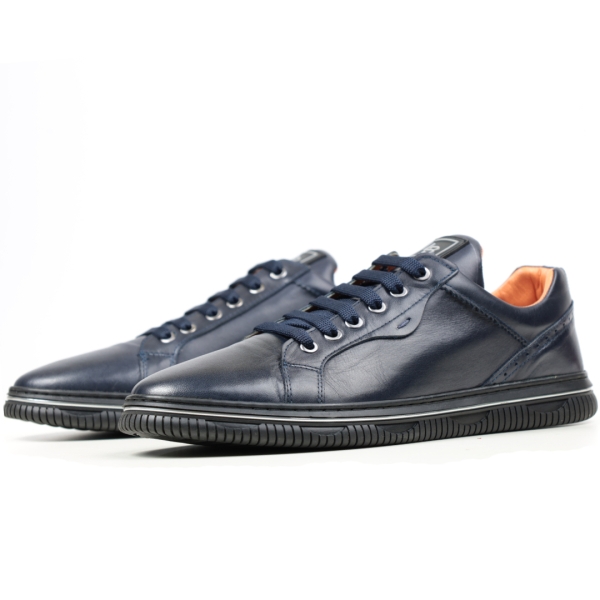 Мъжки спортни обувки от естествена кожа сини C 12801