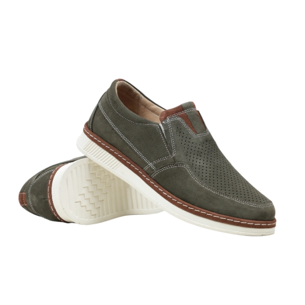 Мъжки ежедневни обувки от естествен набук зелени 227-13-04