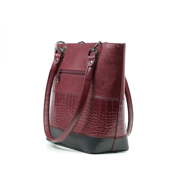 Дамска елегантна чанта в бордо и черно 2624