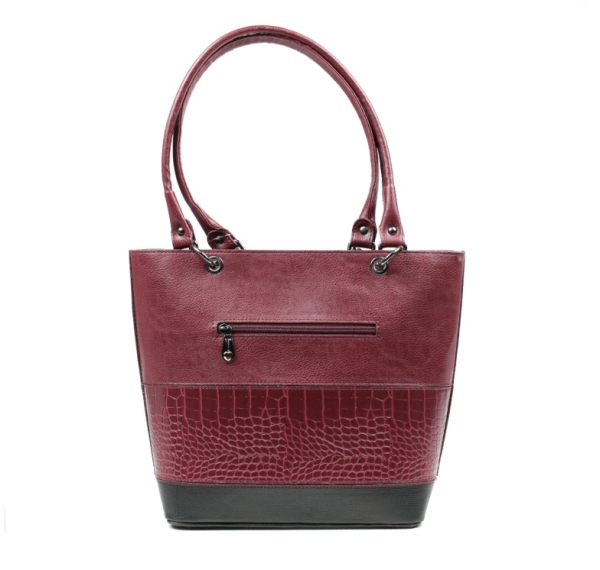 Дамска елегантна чанта в бордо и черно 2624